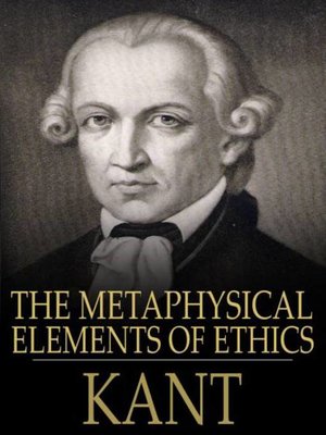 cover image of The Metaphysical Elements of Ethics